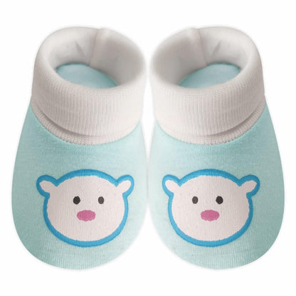 KIDS AND BEBS New Born Baby Mitten And Booties Set ( light blue ) - halfpeapp