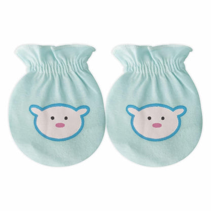 KIDS AND BEBS New Born Baby Mitten And Booties Set ( light blue ) - halfpeapp