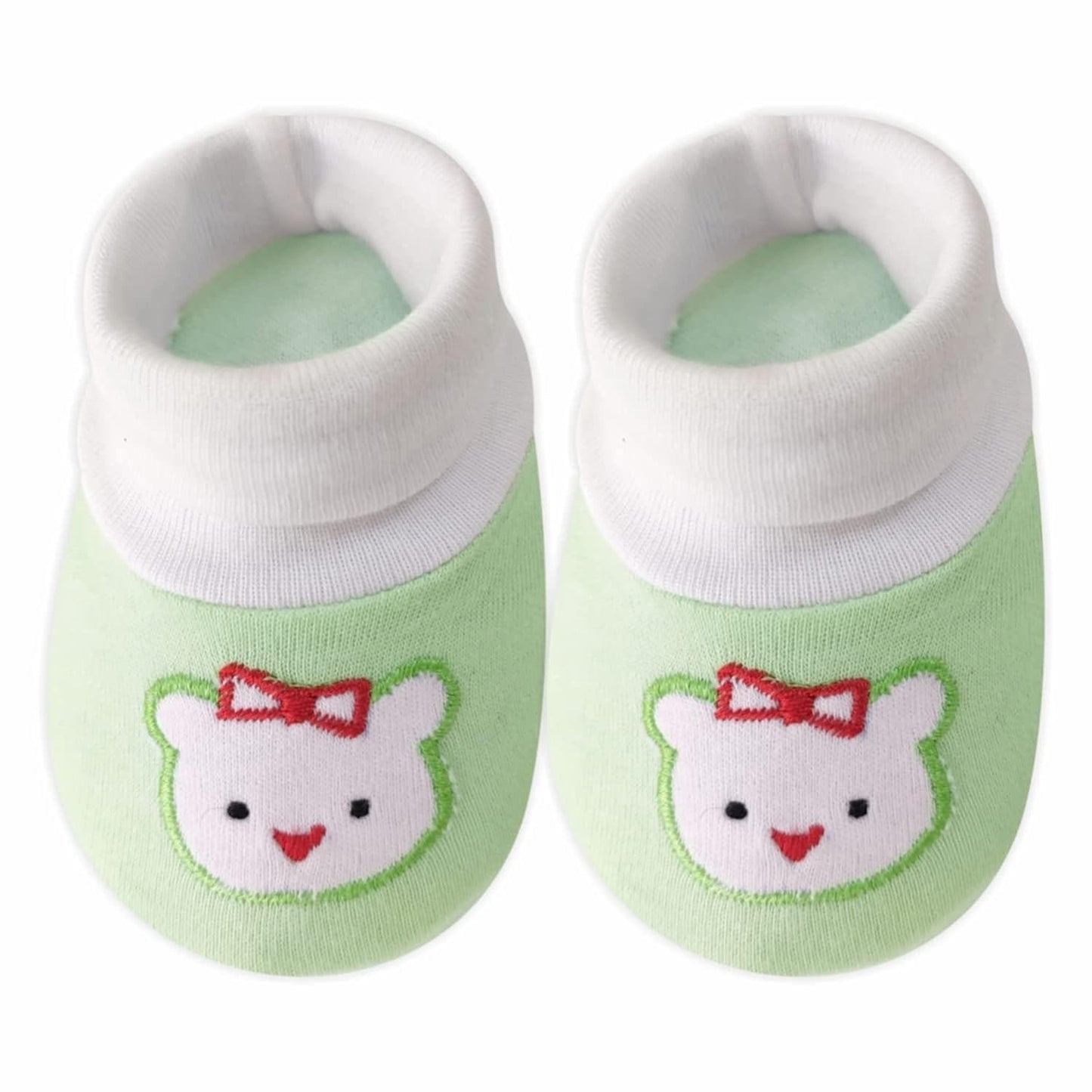 KIDS AND BEBS New Born Baby Mitten And Booties Set ( light green ) - halfpeapp