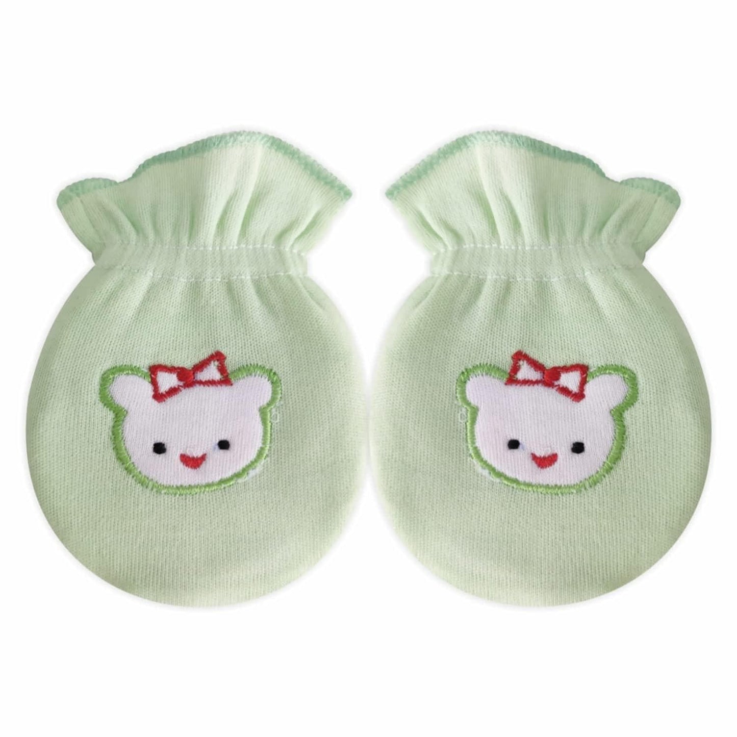 KIDS AND BEBS New Born Baby Mitten And Booties Set ( light green ) - halfpeapp