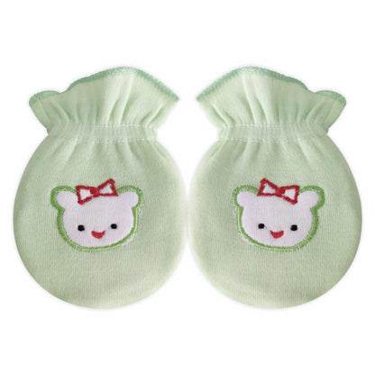 KIDS AND BEBS New Born Baby Mitten And Booties Set ( light green ) - halfpeapp