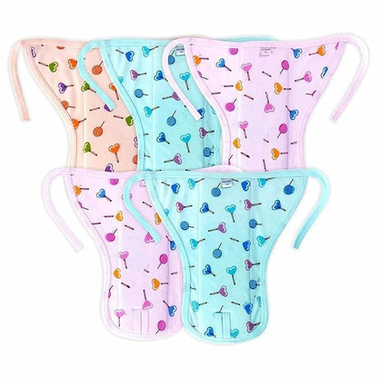 KIDS&BEBS Printed, Reuable, Cushioned Soft Cotton Nappy for Baby Boy, Girls Newborn And Infants Pack of 5 (Lolipop Print, 0-3 Months) - halfpeapp