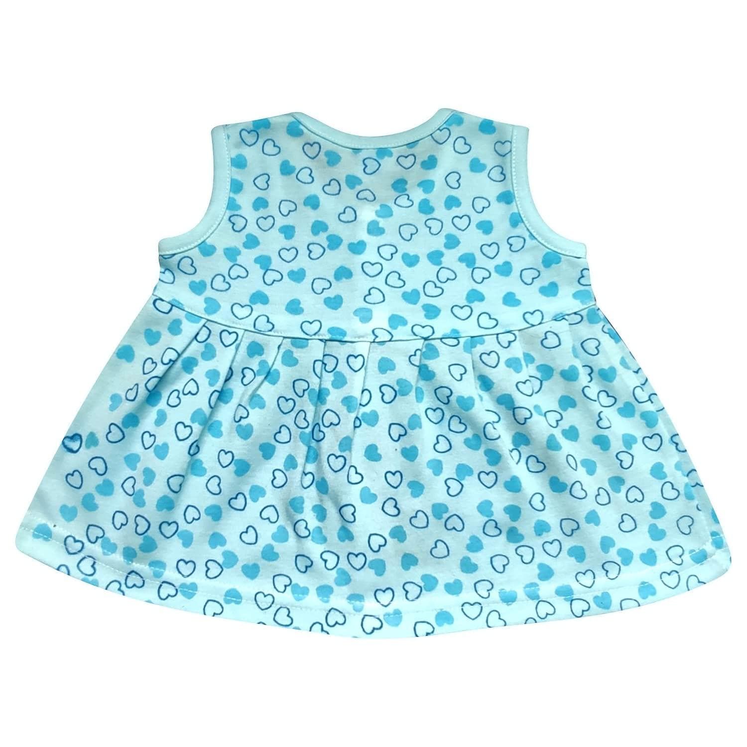 KIDS&BEBS Soft and Pure Cotton Frock for New Born Baby Girls ( blue , 0 - 3 months ) - halfpeapp