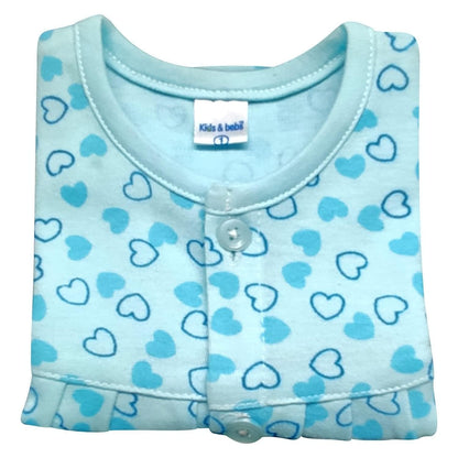 KIDS&BEBS Soft and Pure Cotton Frock for New Born Baby Girls ( blue , 0 - 3 months ) - halfpeapp