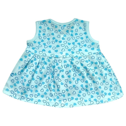 KIDS&BEBS Soft and Pure Cotton Frock for New Born Baby Girls ( blue , 3 - 6 months ) - halfpeapp