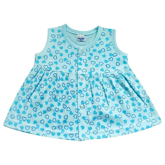 KIDS&BEBS Soft and Pure Cotton Frock for New Born Baby Girls ( blue , 9 - 12 months ) - halfpeapp