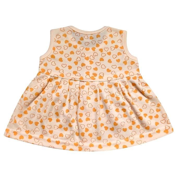 KIDS&BEBS Soft and Pure Cotton Frock for New Born Baby Girls ( orange , 9 - 12 months ) - halfpeapp