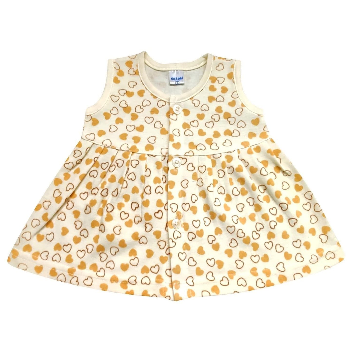 KIDS&BEBS Soft and Pure Cotton Frock for New Born Baby Girls ( yellow , 0 - 3 months ) - halfpeapp