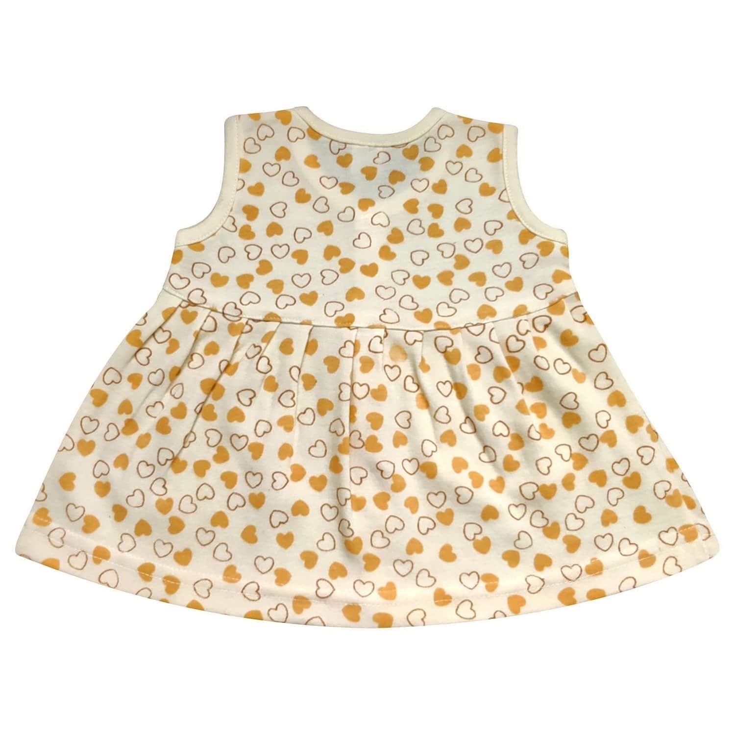 KIDS&BEBS Soft and Pure Cotton Frock for New Born Baby Girls ( yellow , 3 - 6 months ) - halfpeapp