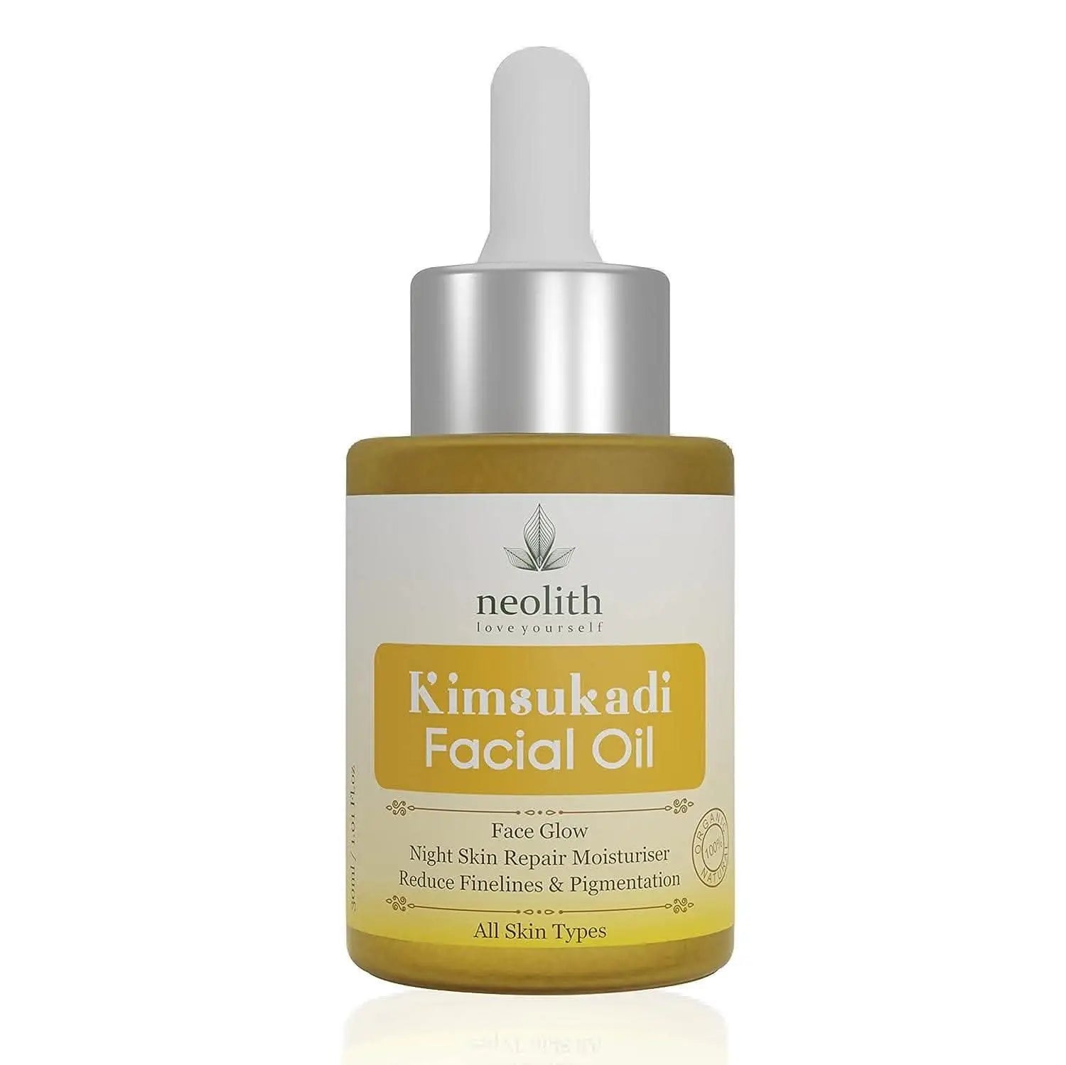 Kimsukadi organic facial oil 30ml for glowing skin | NEOLITH - halfpeapp