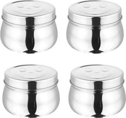 SHINI LIFESTYLE Stainless Steel Storage Bowl steel box, Steel Tiffin Boxes for Lunch Box Roti Dabba,(Pack of 4, Silver) - HalfPe