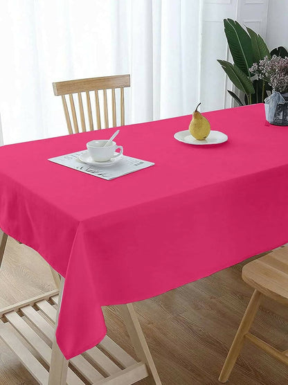 Lushomes Dining Table Cover 6 Seater, Classic Plain Dining Table Cover Cloth (Size 60 x 70”, 6 Seater Table Cloth) (Pink) - HalfPe