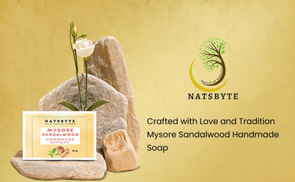 Handmade mysore sandal wood soap for bath | NATSBYTE (Pack of 2) - HalfPe