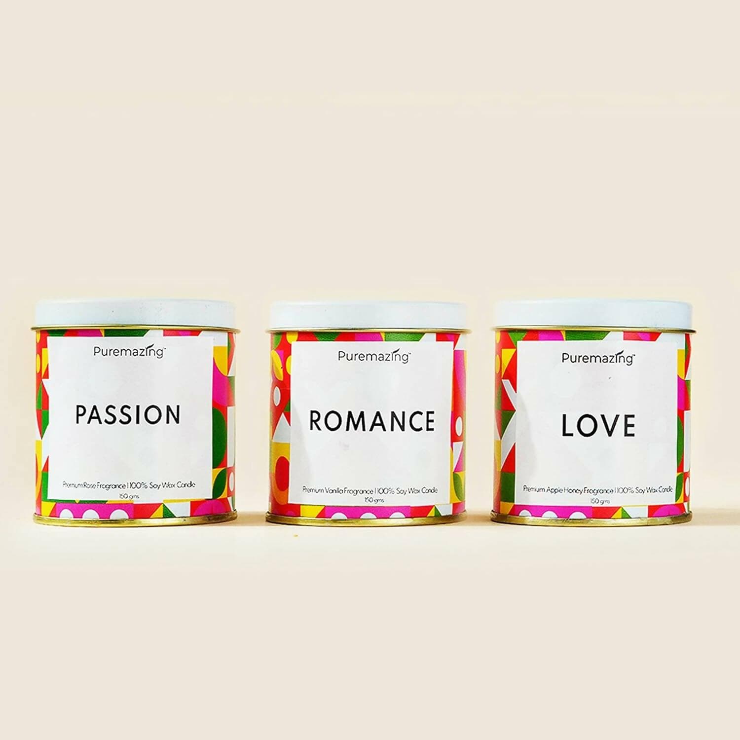 Puremazing Premium 100% Soy Wax Candle Tin Jar with Wooden Wick for Bedroom/Spa/Home Decoration with Burning time of Upto 35 Hours Soy Candles for Home Scented(pack of 3) - HalfPe