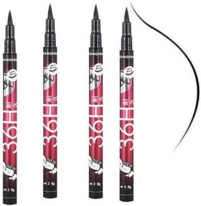 INDIANA HUDA 4 PCS (36H) Waterproof Liquid Eyeliner Make Up Beauty,Longlast Eye Liner Pencil 12 ml (BLACK) - HalfPe