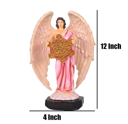 KariGhar Archangel Judaism Metatron Statue Idol Perfect Reiki Healing Angel Holding Sacred Flower - HalfPe