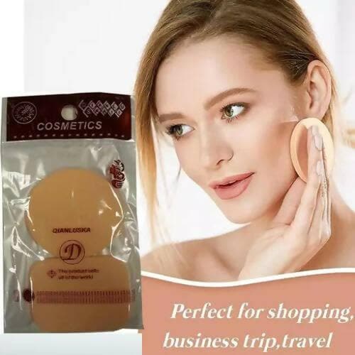 Qianluska 4Pcs Sponge Makeup Rectangle Round Powder Puff Foundation Blender Face Sponge Powder Puff - HalfPe