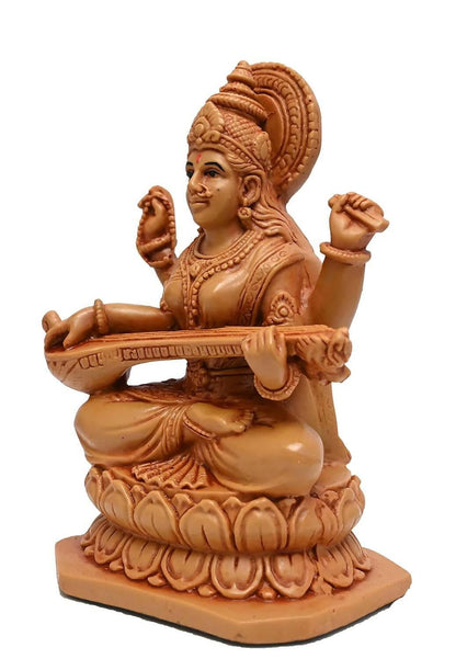 KariGhar Polyresin Saraswati Mata Idol Perfect For Home | Drawing Room | Puja Ghar | Decoration & Gifting - HalfPe