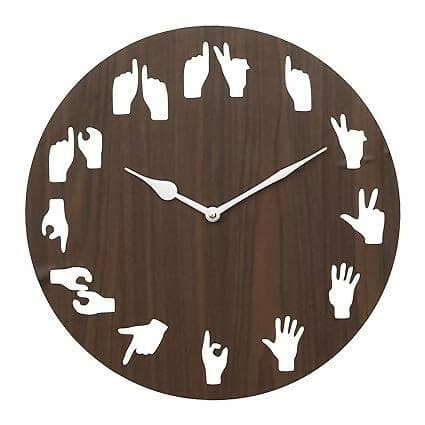 Webelkart Beautiful Hands Round Wooden Wall Clock for Home - HalfPe