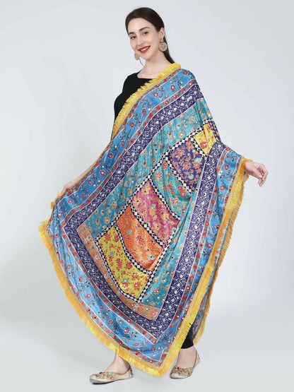 Chiffon Digital Print Pakistani Dupatta with Heavy Mirror Work for women - HalfPe