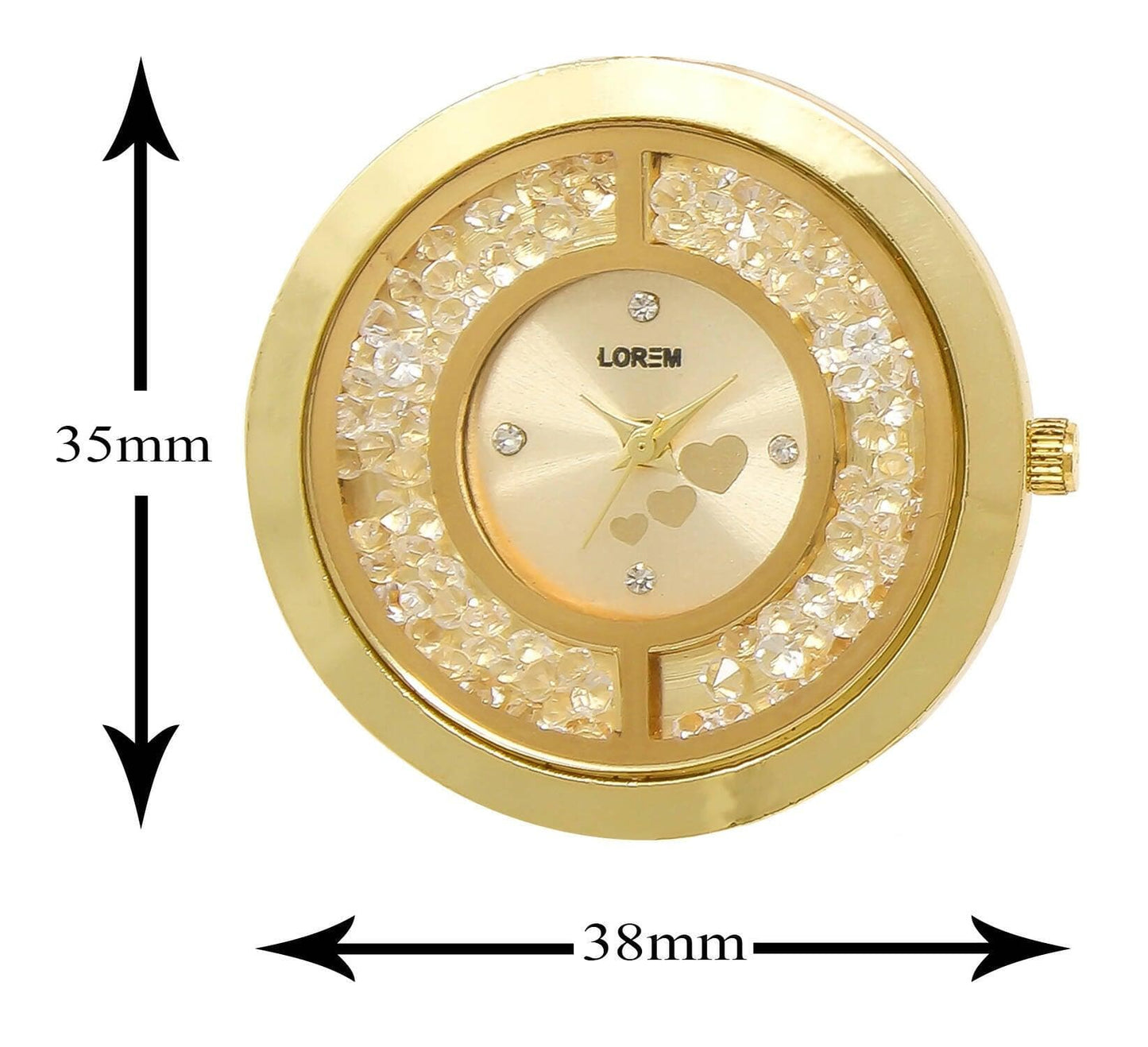 LOREM Gold Round Braclet Analog Watch For Women LR254 - HalfPe