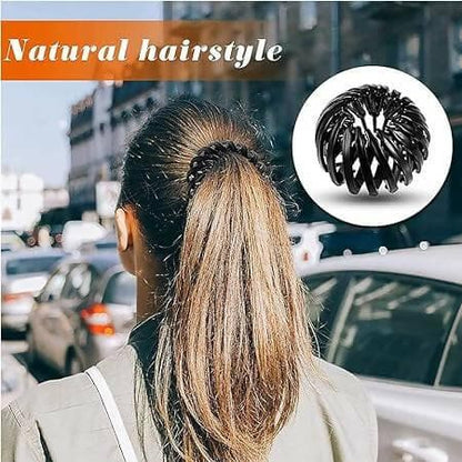 SENECIO® 6 Pc Premium Korean-Style Bird Nest Ring Lazy Ponytail Holder Hair Clip Clutcher Bun Maker Random Color - HalfPe