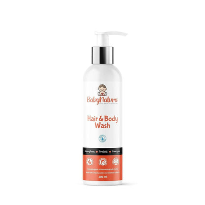 Babynaturo Baby Hair and Body Wash - pH balanced 2 in 1 Tear Free & Soap Free (200ml) - HalfPe