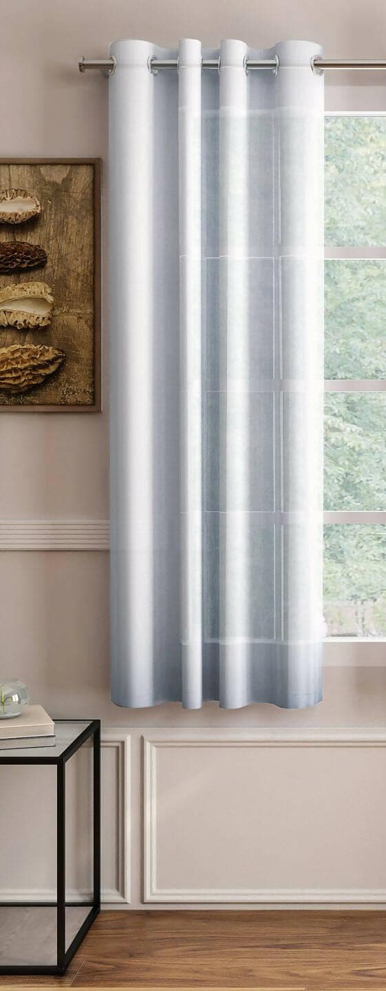 Lushomes sheer curtains 5 feet, Grey, Melody Sheer, white Based sheer curtains, Net Curtains, parda, Curtains & Drapes, window curtain, Grey (54 x 60 inches) - HalfPe