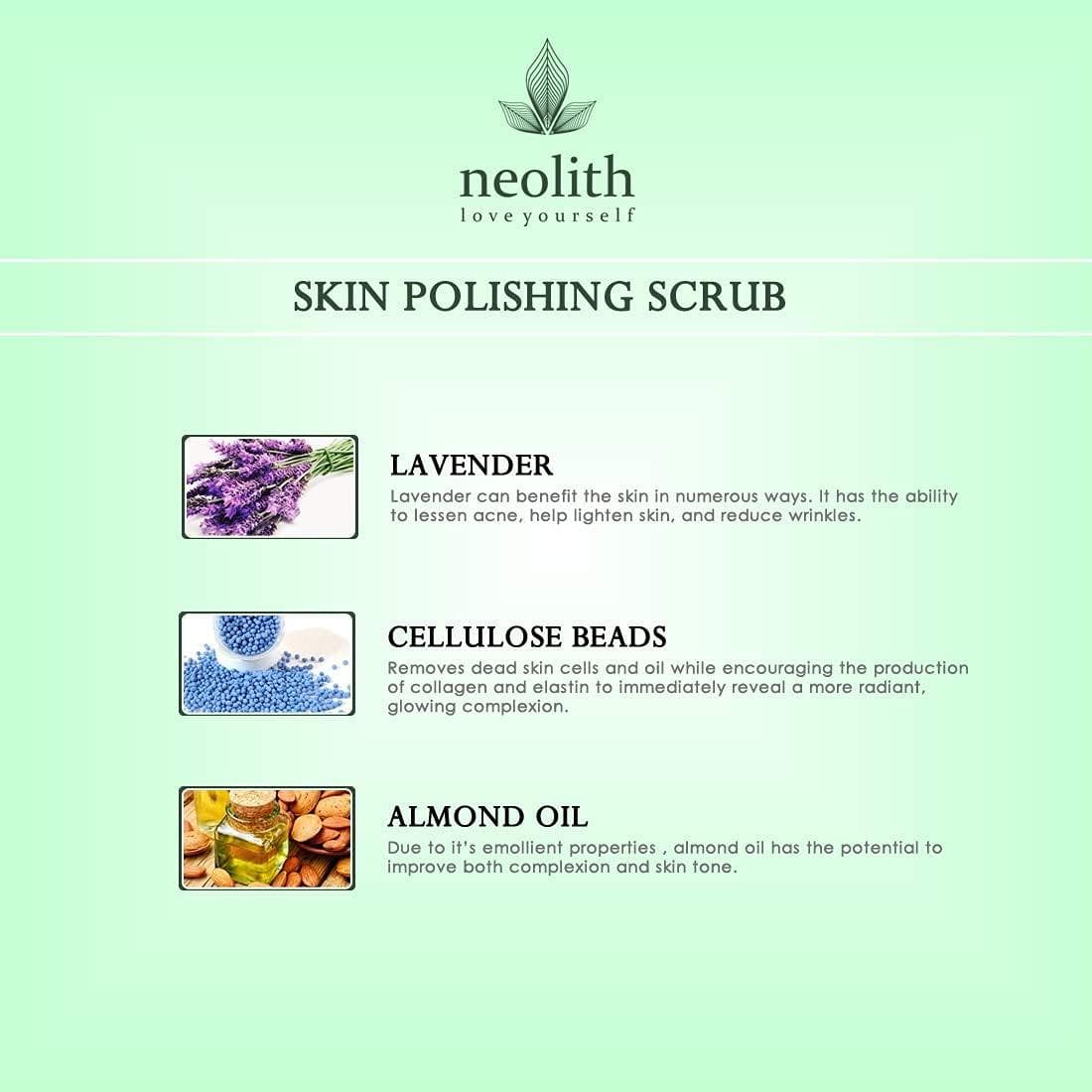 Lavender skin polishing face scrub (100gm) | NEOLITH - halfpeapp