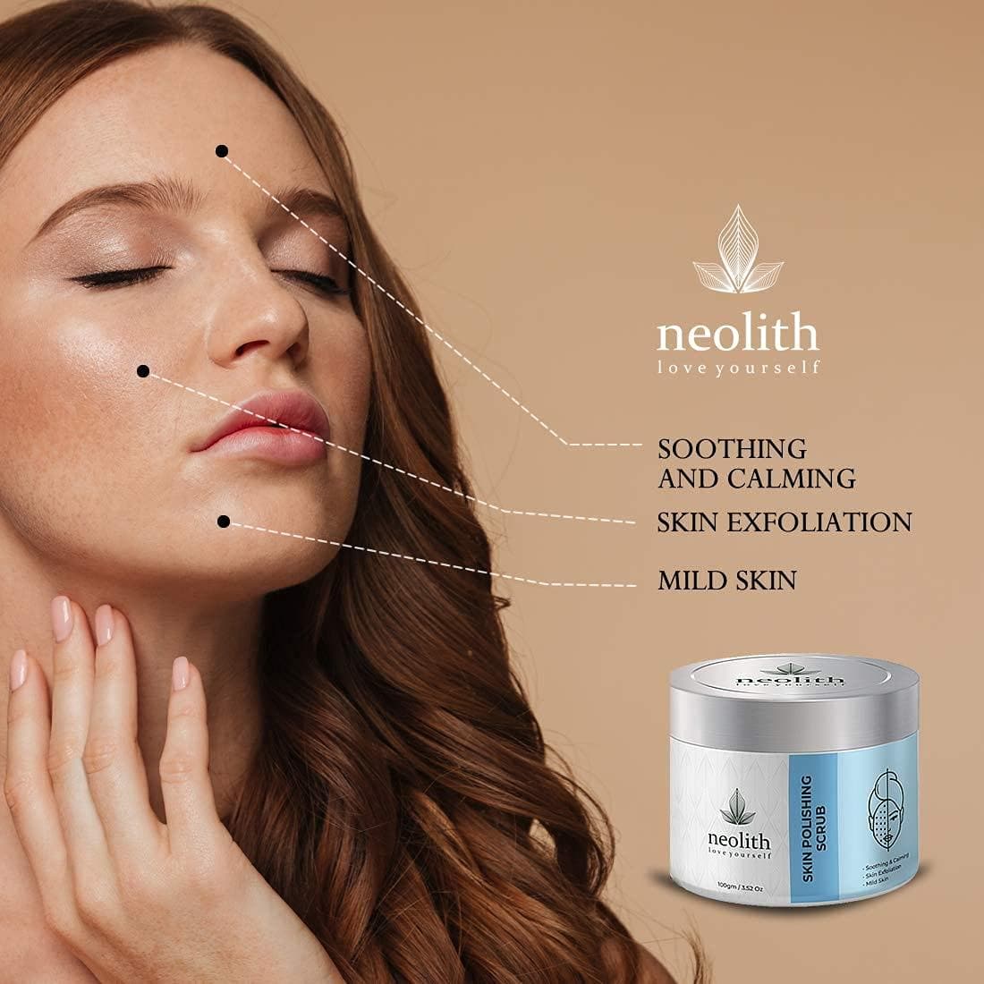 Lavender skin polishing face scrub (100gm) | NEOLITH - halfpeapp