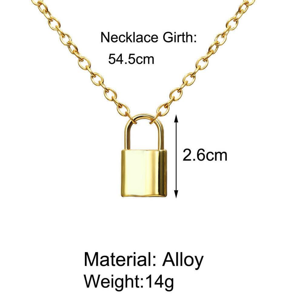 Pinapes Stunning Gold Plated Lock Design Necklace for Women And Girls (pack of 2) - HalfPe