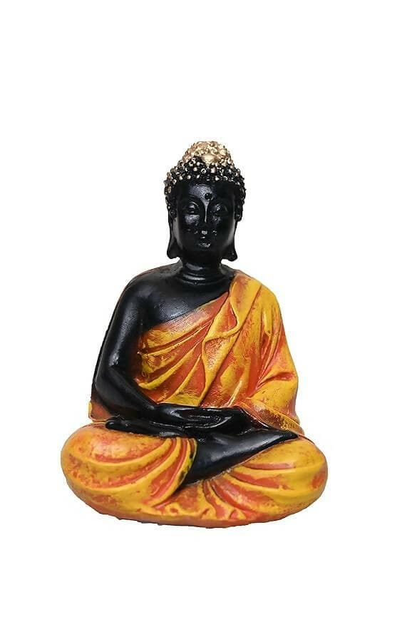 KariGhar Antique Meditating Buddha Statue Idol Perfect for Home | Prayer Room | Living Room | Decoration & Gifting (A0105) - HalfPe