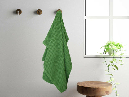 Lushomes Towels for Bath, bath towel, cotton towels for bath, large size, bathing towel, for Men and Women, Popcorn Weave, Mint Green, 335 GSM Approx (Pack of 1, Size 70 x 150 cms, 28x59 Inch) - HalfPe