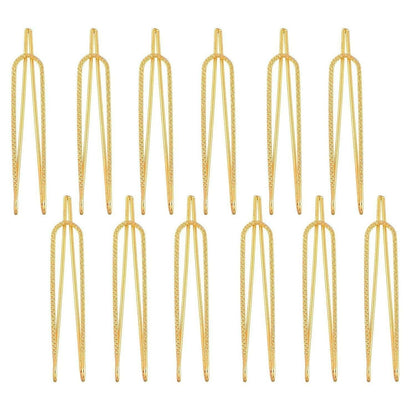 SENECIO Golden Colour Saree Dupatta Hijab Clip On Safety Pins Textured Brooch For Women/Girls(Set of 12) - HalfPe