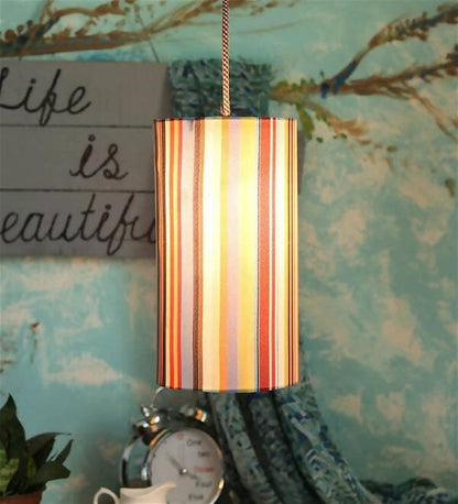 Colorful Stripes Cylindrical Hanging Shade - HalfPe