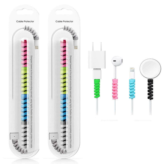 Spiral Cable Protectors for Wires Set of 2 (Multicolour) - HalfPe