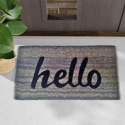 Mats Avenue Solid Color Bigger Coir Door Mat Iconic Grey (Warm Hello) - HalfPe