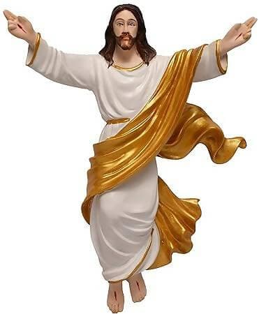 KariGhar® Risen Christ 18 inches Catholic Idol Perfect for Prayer Room/Drawing Room/Bedroom/Gifting & Decoration Purpose (9 x 37 x 46 cm) (Gold) - HalfPe