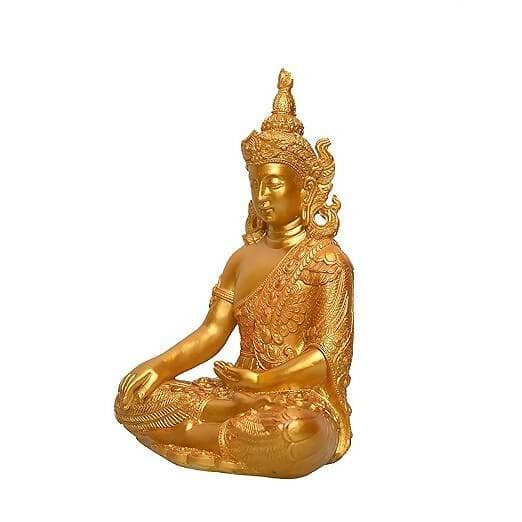 KariGhar Antique Meditating Buddha Statue Idol Perfect for Home | Prayer Room | Living Room | Decoration & Gifting (A0108) - HalfPe