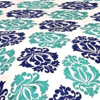 Jaipuri traditional Printed Design queen size cotton bedsheet with two pillow cover (Sky Blue & Dark Blue) - HalfPe