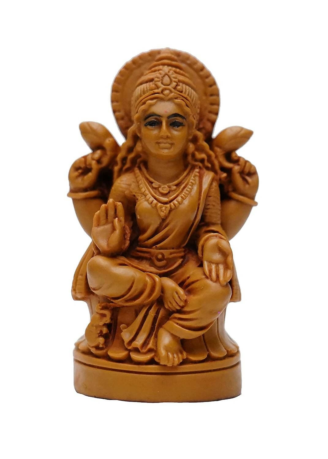 KariGhar Lakshmi Maa Idol for Home Puja Room, Gifting (Brown, 1.5X2.25X3.5 inches) - HalfPe