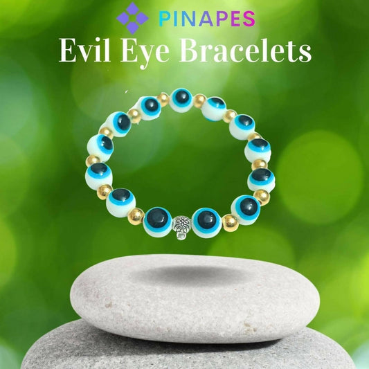 Pinapes Stylish Evil Eye Bracelet (Sky Blue, pack of 2) - HalfPe