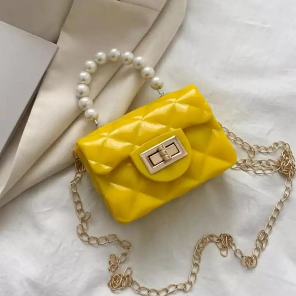 Mini Jelly Purse Flap Handbag stylish trendy Silicone jelly purse, Mini beautiful fashion jelly Sling,Waterproof Sling bag (SMALL SIZE, SUITABLE FOR KIDS!) (Yellow) - halfpeapp