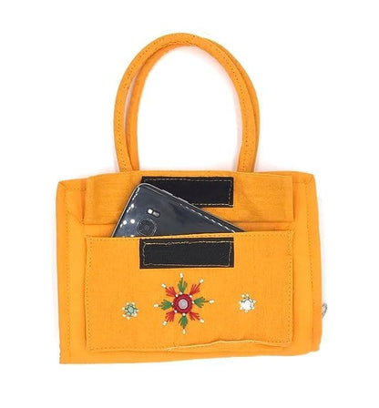 Mini mobile holder hand bags for ladies (yellow) - halfpeapp