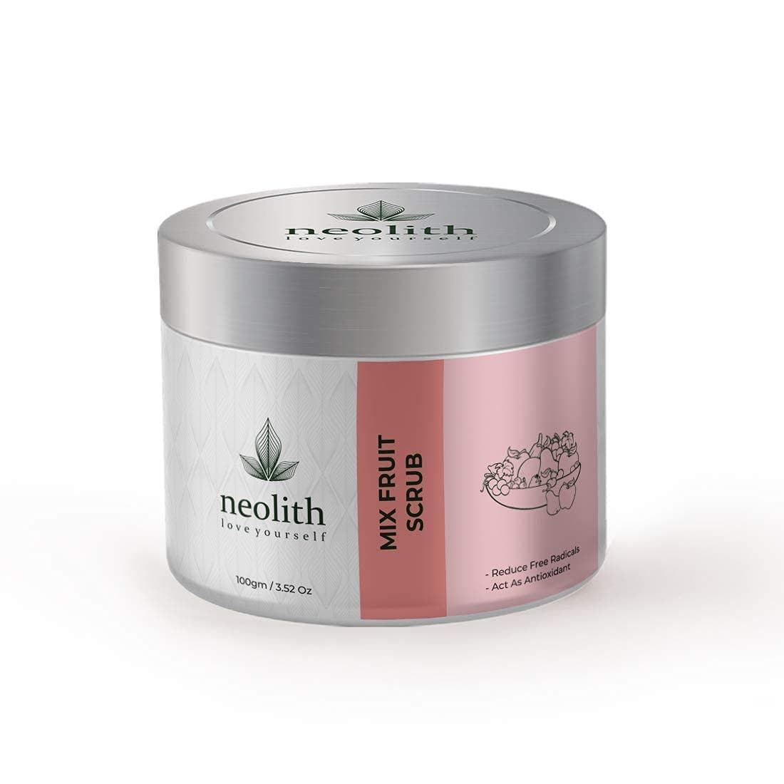 Mix fruit scrub exfoliating face scrub (100gm) | NEOLITH - halfpeapp