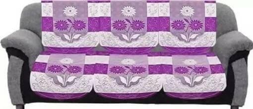 Home Style Cotton Sofa Cover (Purple) - HalfPe