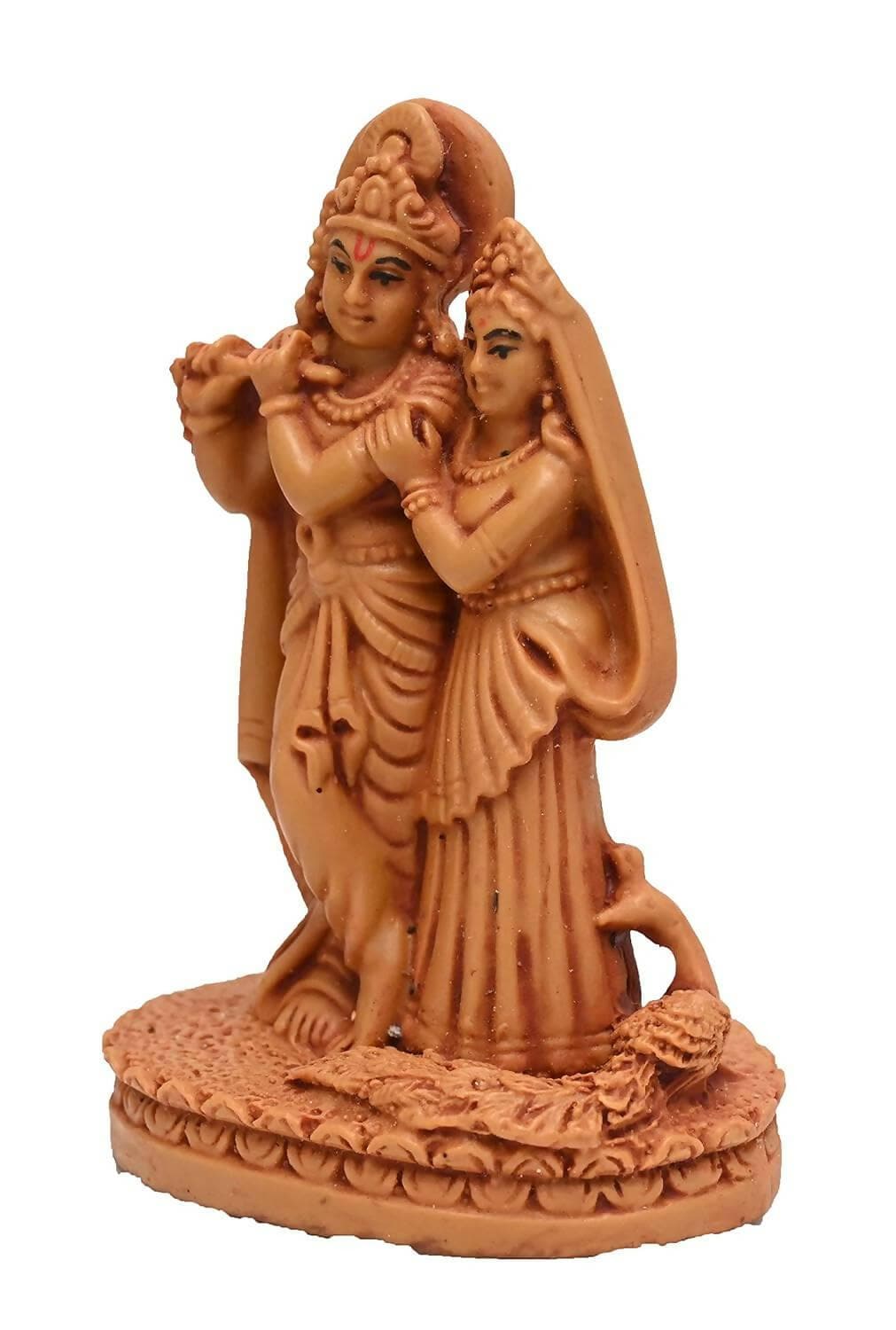 KariGhar Resin Radhakrishna Idol for Home, Living Room, Housewarming, Puja Room, Decoration and Gifting, Brown - HalfPe