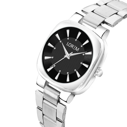 LOREM Silver Professional Analog Watch For Women LR298 - HalfPe