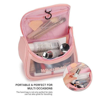 Multifunction Cosmetic Bag Makeup Case Pouch Toiletry Wash Organizer Travel Bag, Clear Toiletry Bags, Travel Makeup Bag, Waterproof Cosmetic Bag - halfpeapp