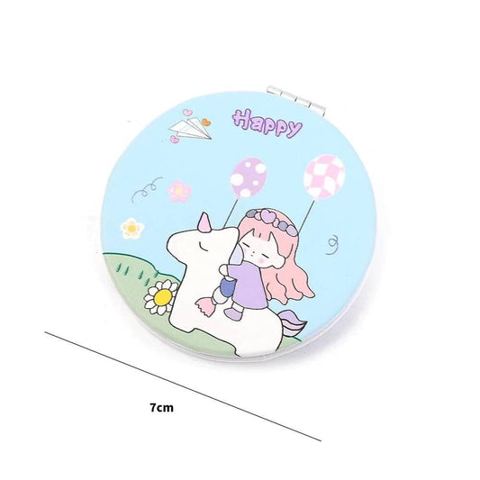 Cute doll folding double sided pocket mirror (Pack of 2) - HalfPe